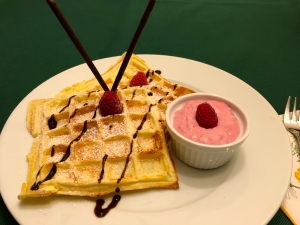 Topfenwaffeln ist Himbeercreme