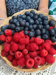 Himbeeren und Heidelbeeren
