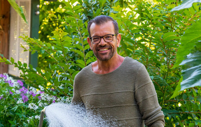 Ploberger beim Gießen